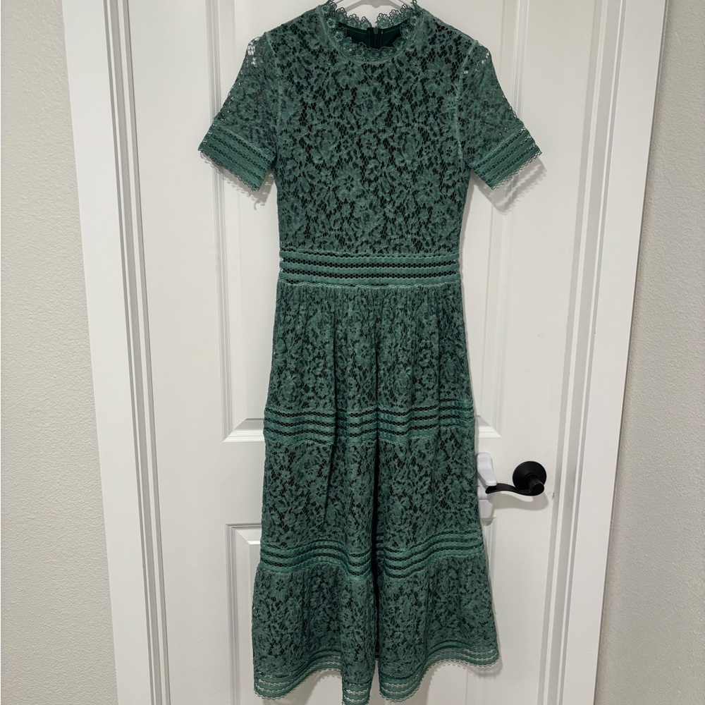 JessaKae Green Lace Midi Dress (S)